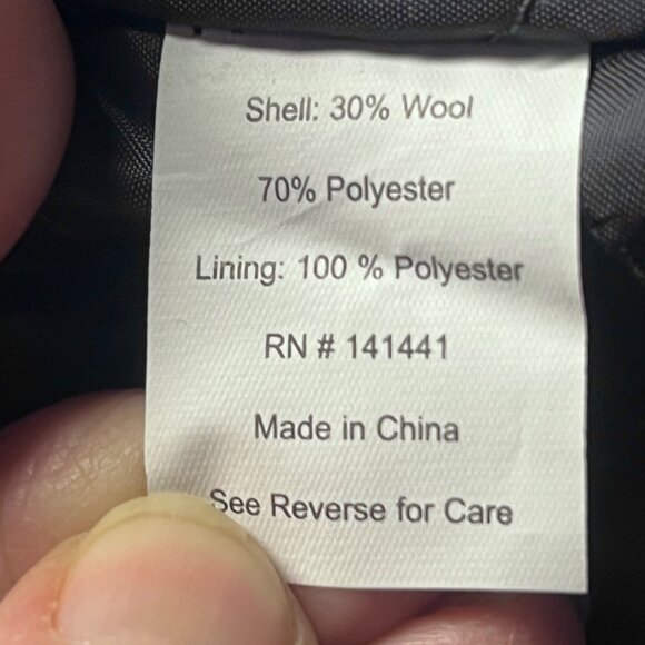 Alpine‎ Swiss Womens Gray Wool Blend Coat Double Breasted Long Overcoat 2XL - Picture 8 of 9